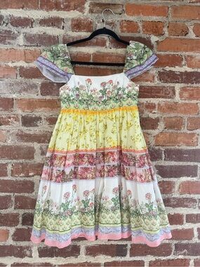 Alice + Olivia Floral Tiered Cotton Dress